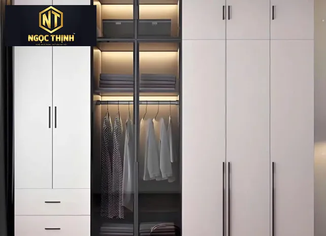 TỦ QUẦN ÁO GỖ MDF PHỦ MELAMINE MẪU 03